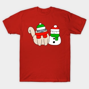 Fluffy Monkey and Snowman T-Shirt